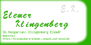 elemer klingenberg business card
